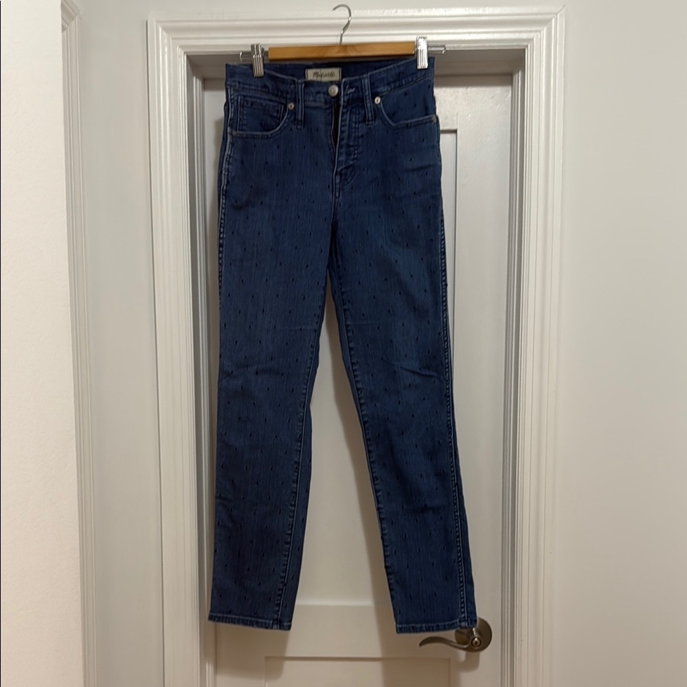 Madewell Jeans Embroidered Polka Dot Jeans